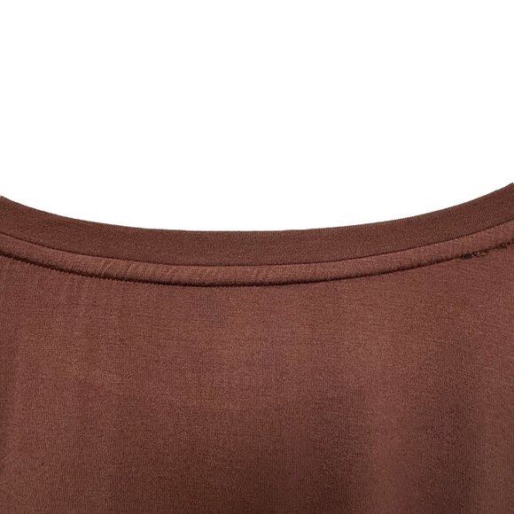 Shiny by Nature Long Sleeve Tee 4XL /3X Chocolate Brown Rayon Blend Plus Size - Picture 7 of 8